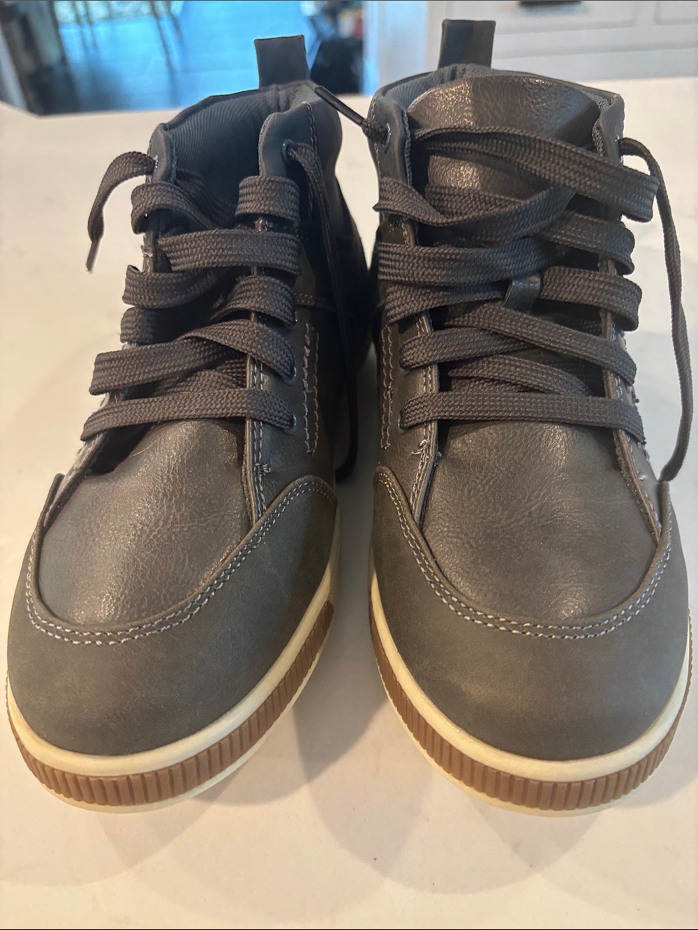 Deer Stags Gray Kids High-Top Sneakers